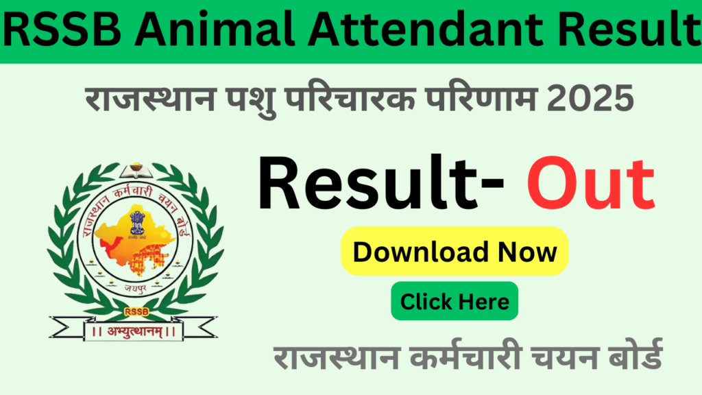 RSSB Animal Attendant Result 2025